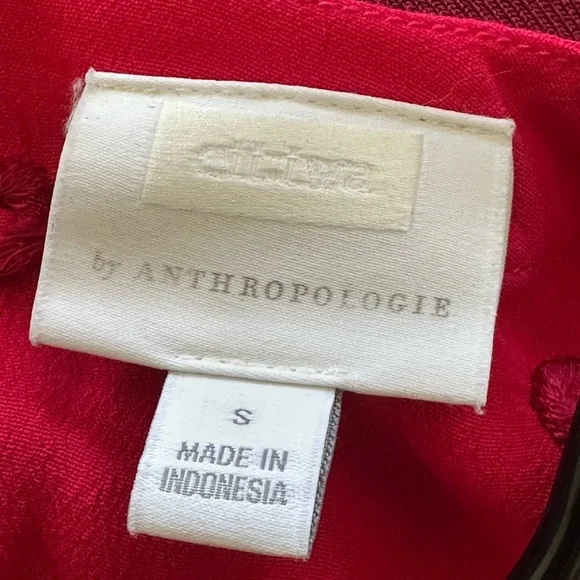 Anthropologie Ett:Twa Greenbrier Embroidered Romper in Pink Magenta